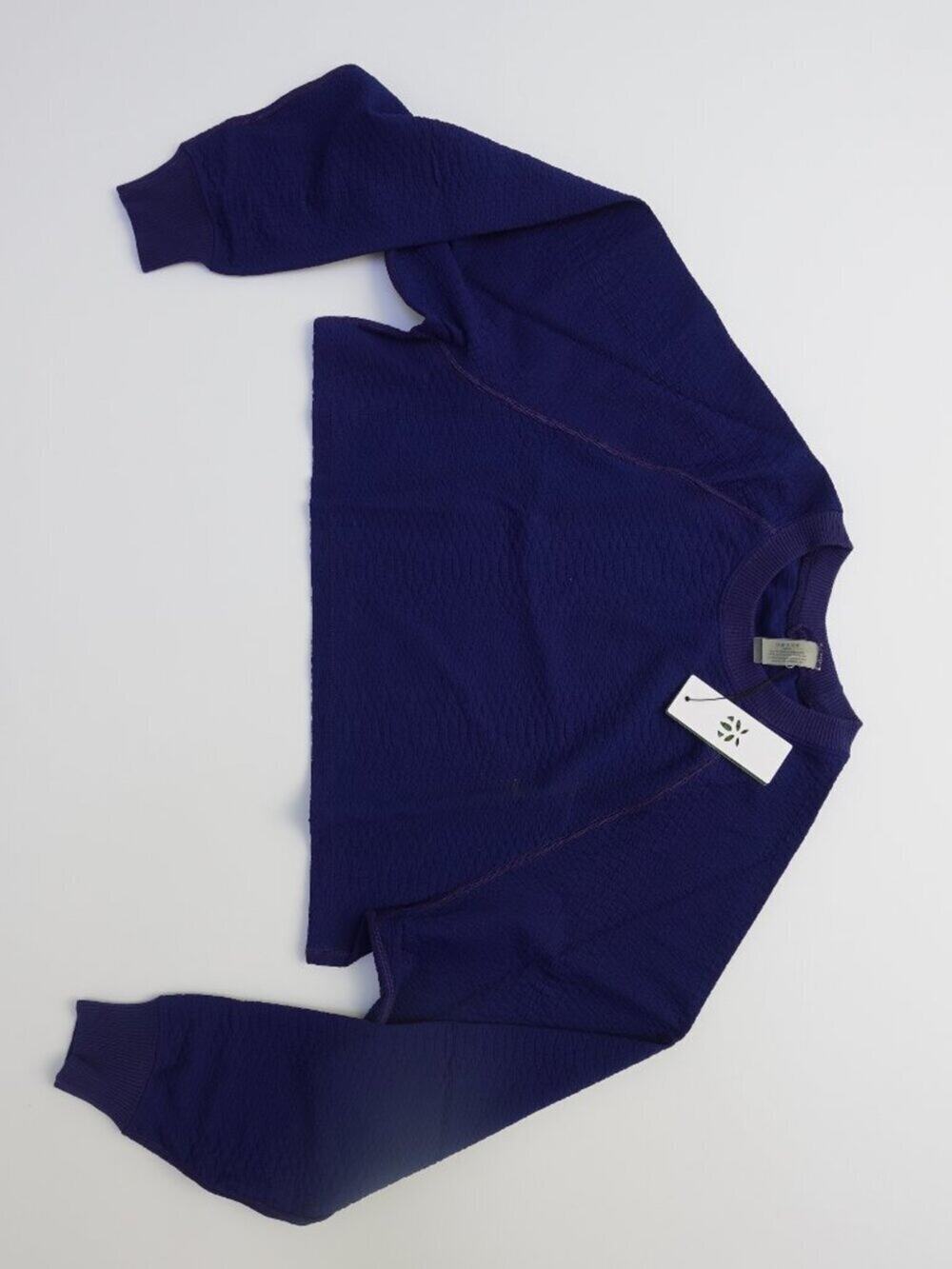 GIGI C Isabella Pullover size Medium oversize textured long sleeves top in blue